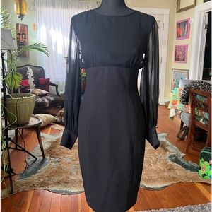 90s A.J. Bari Silk sheer sleeve and top mini cocktail dress